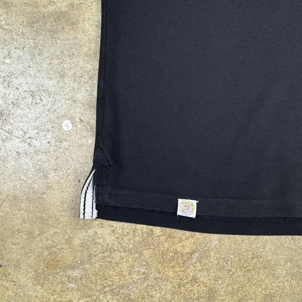Y2K Lacoste Polo Shirt Women's Medium Black Preppy Croc Logo Casual Top - Picture 4 of 10